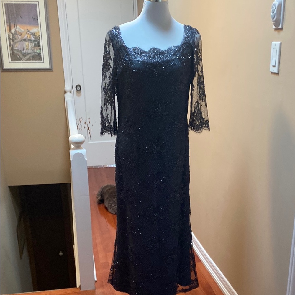 Black 3/4 Sleeve evening Dress by Carmen Marc Valvo